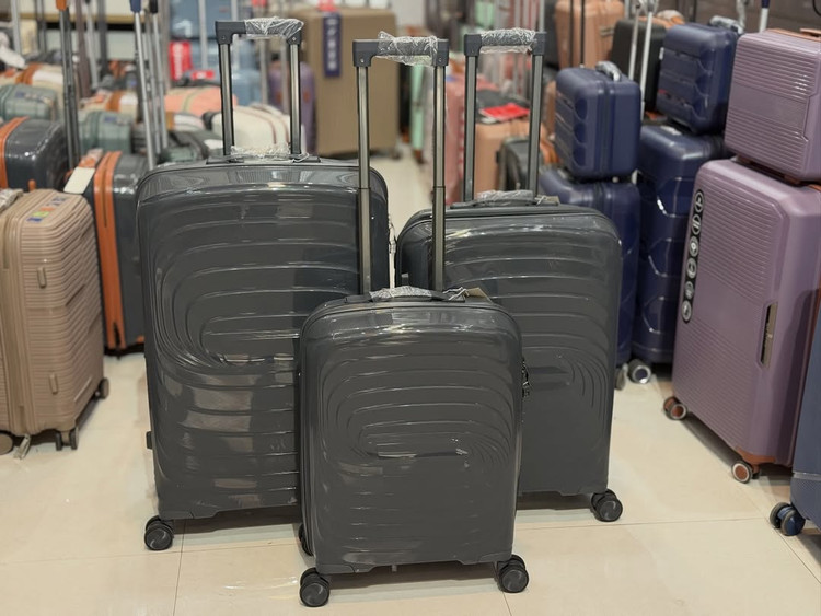 ست چمدان نشکن 3 تیکه پلی پروپلین نوک مدادی