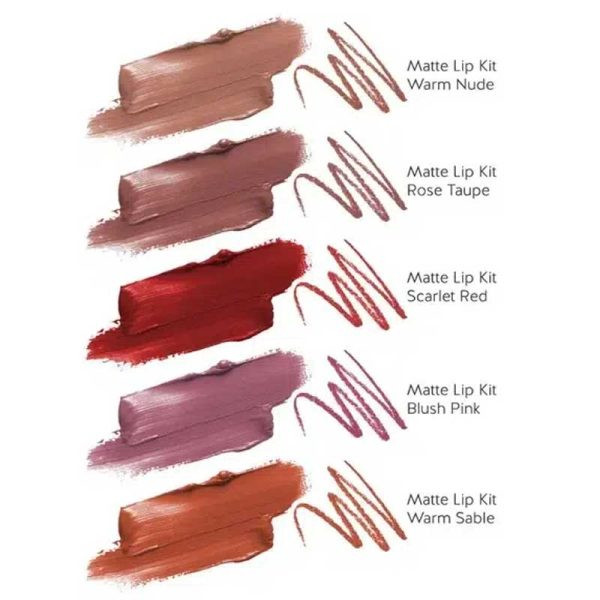 کیت رژلب مایع و مداد لب مات،Scarlet red،گلدن رز